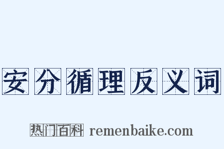 安分循理反义词是什么意思的图片